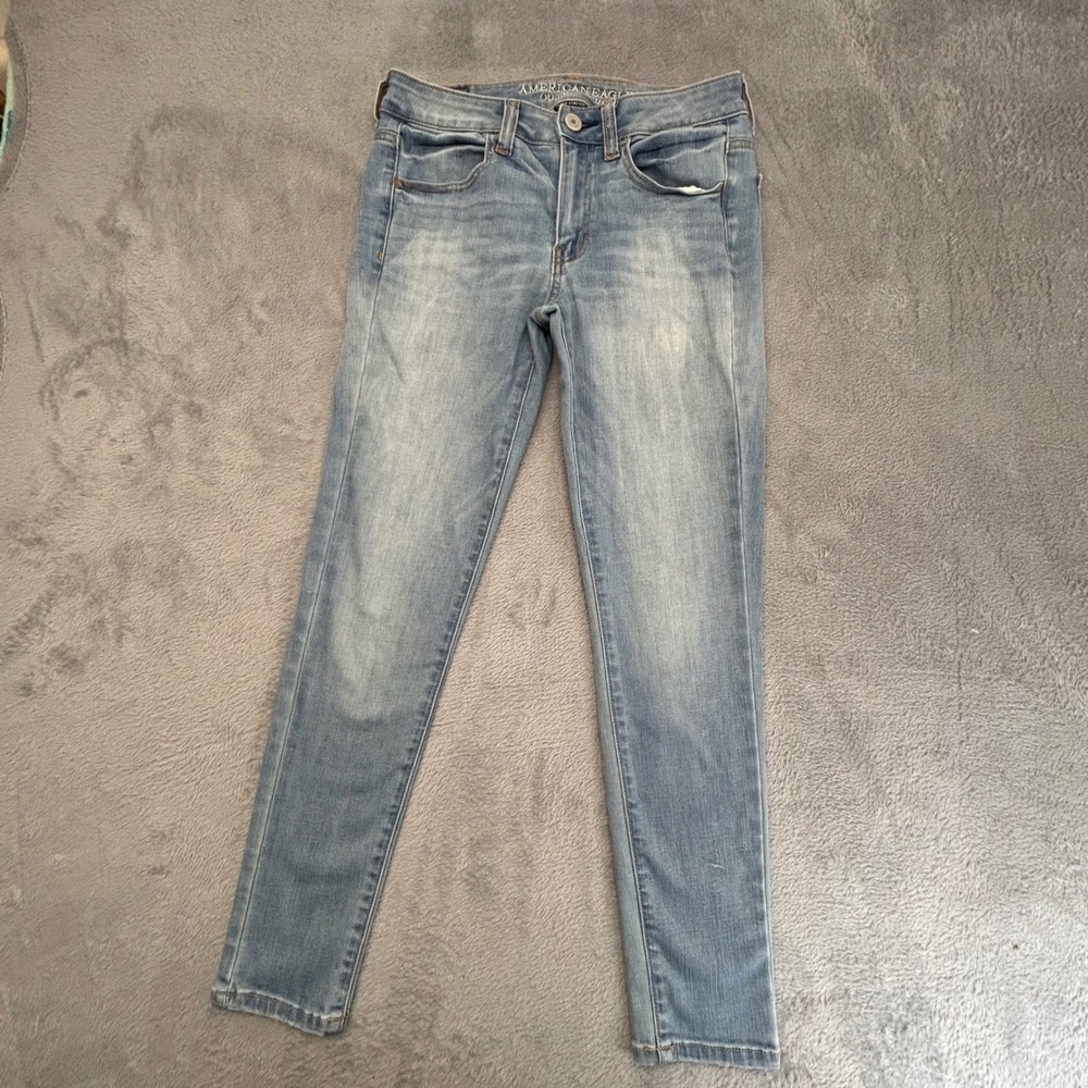 American Eagle Super Stretch Jeggings Light Wash Skinny Jeans 6 Short Petite